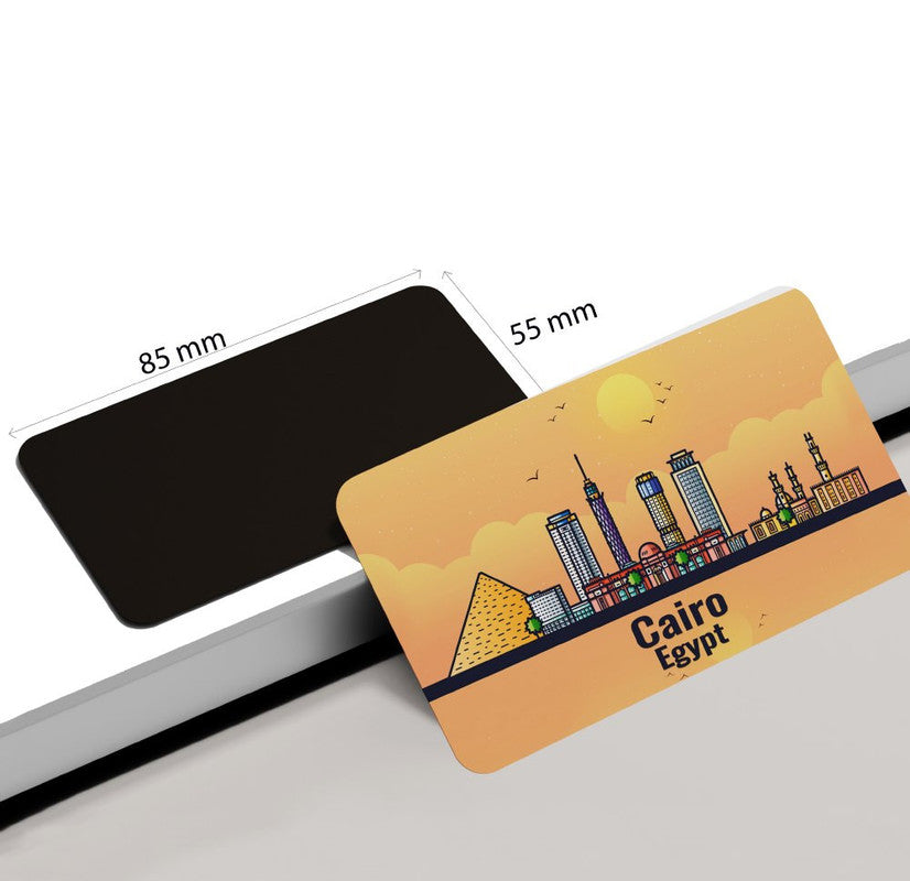 dhcrafts Rectangular Rubber Fridge Magnet / Magnetic Card Orange Egypt Cairp Design Pack of 1 (8.6cm x 5.4cm)